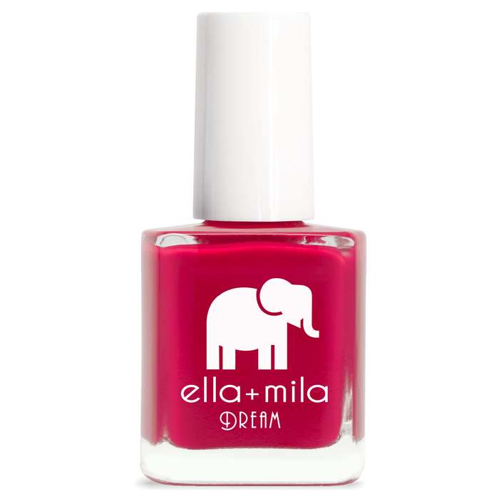 Bad Obsession crimson raspberry red nail polish bottle – ella+mila