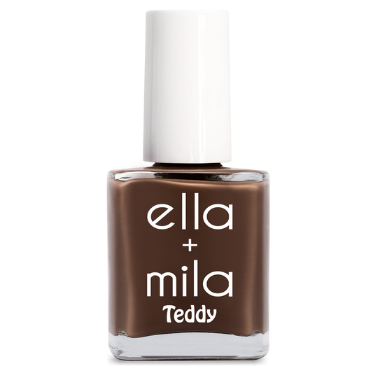 Bear with Me deep espresso brown nail polish bottle – ella+mila Teddy