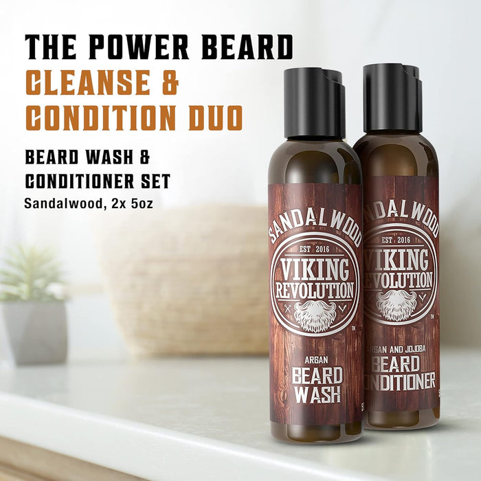 Beard Wash & Conditioner Set - Sandalwood - 5 Oz