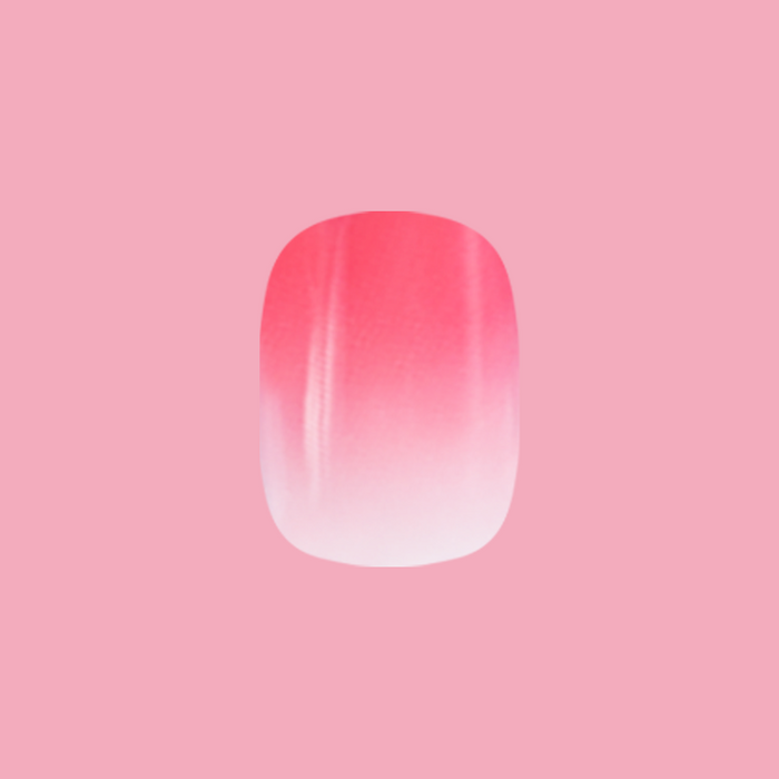 Berry Syrup Gradient - Press-On | Short | Squoval false nail with sheer berry pink ombre for easy at-home manicure