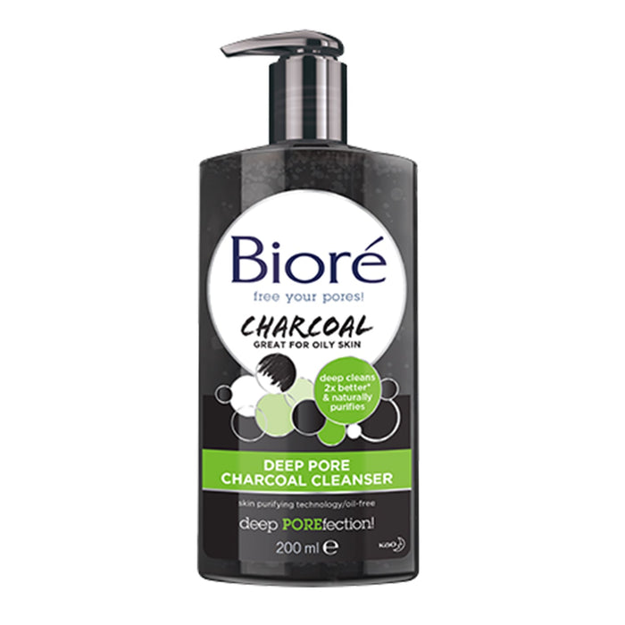 Biore Charcoal Great For Oily Skin Cleanser 6.77oz - ikatehouse