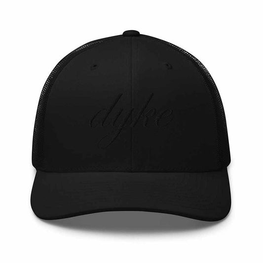 Black-on-black Dyke Mesh Trucker Snapback Hat