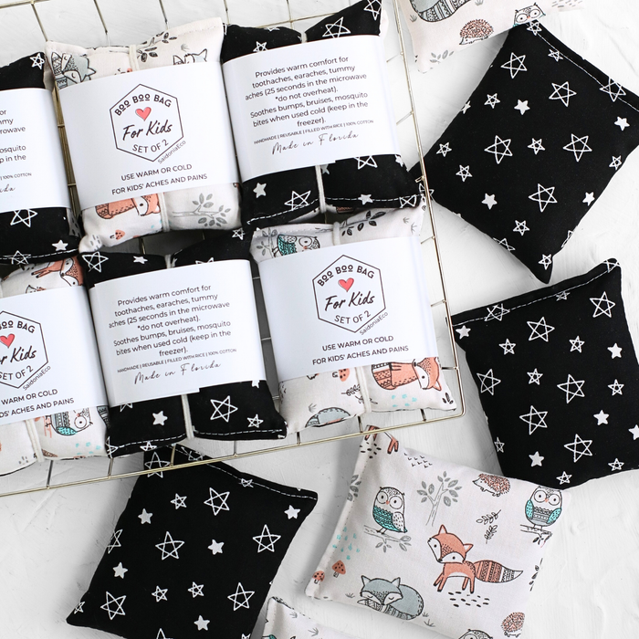 Boo Boo Bag For Kids ⋆ Hot Cold Rice Packs 2pc. Bundle