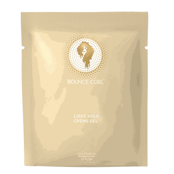 Bounce Curl Light Hold Creme Gel deluxe sample packet 44ml for wavy and curly hair with lightweight hold and natural curl definition