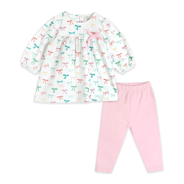 Bows Baby Dress & Legging (Organic Jersey) - Outfit Set