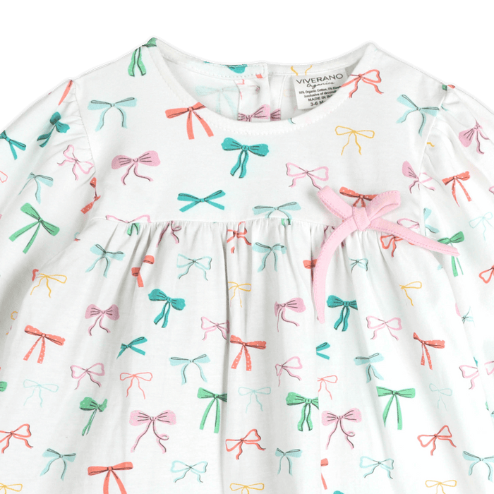 Bows Baby Dress & Legging (Organic Jersey) - Detail