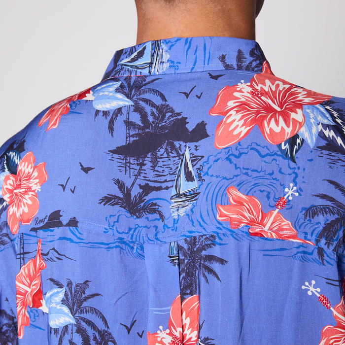 Camisa Reef Men Floreada Azul