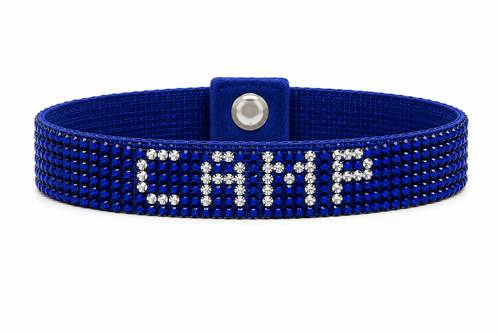 Camp Rhinestone Snap Bracelet - Blue