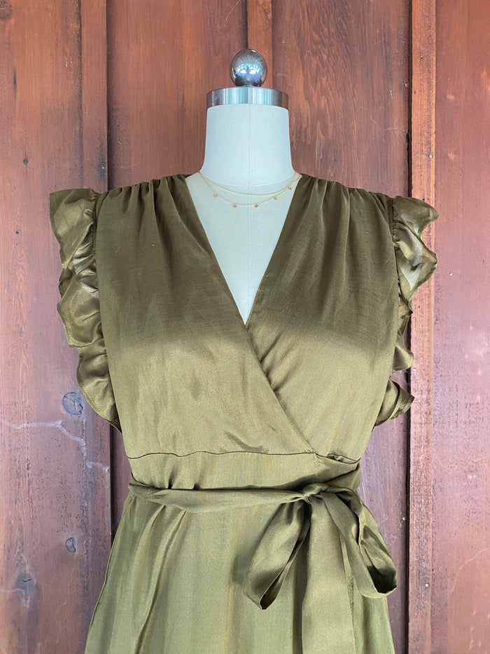 S / Olive Silk Voile