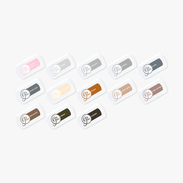 Neutrals with a pop of soft pink makes us. Grab these new Minis by selecting from the drop down. Each sold separately. Cotton Candy, Pebble, Twilight, Hoodie, Slate, Black Jack, Buttercream, Spiced, Sand Castle, Over Coffee, Macchiato, Cargo, S'Mores. Available at Embellish Away located in Bowmanville Ontario Canada.