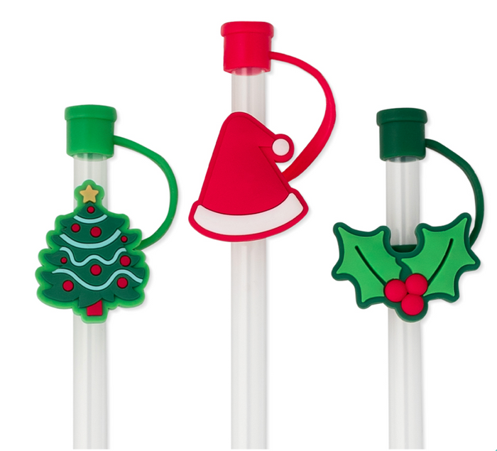 Christmas Tree Straw Topper Set