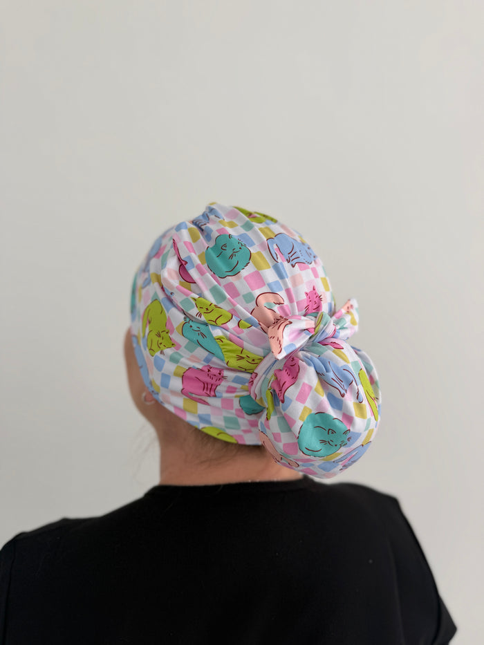 CloudCaps Scrub Cap | Checkered Cats