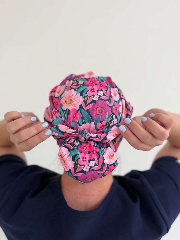 CloudCaps Scrub Cap | Fuchsia Floral