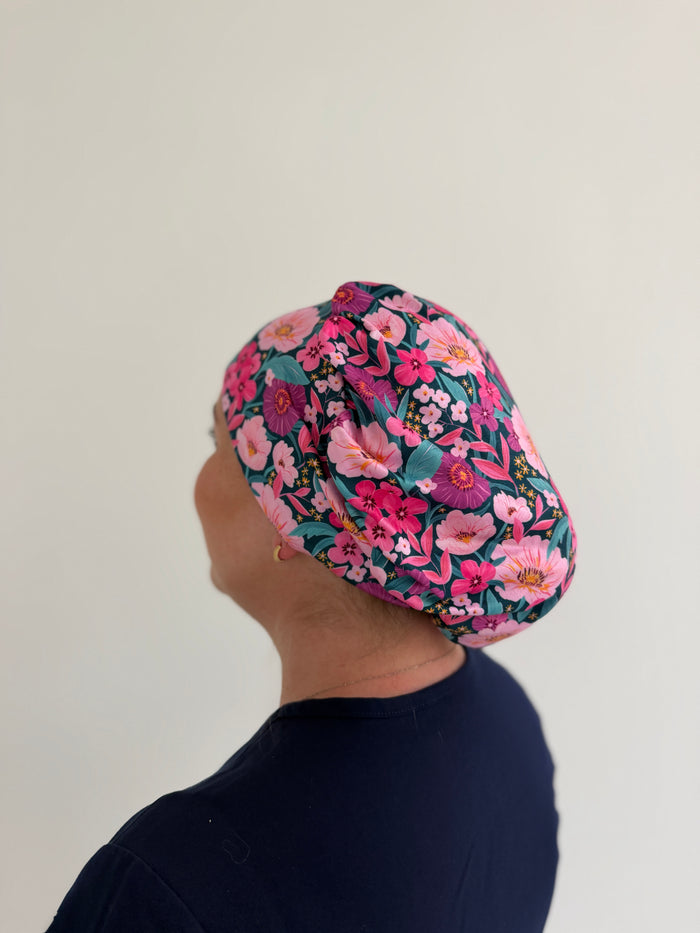 CloudCaps Scrub Cap | Fuchsia Floral