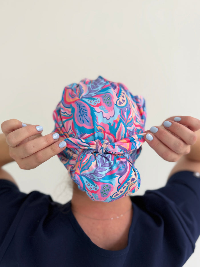CloudCaps Scrub Cap | Vibrant Leaves