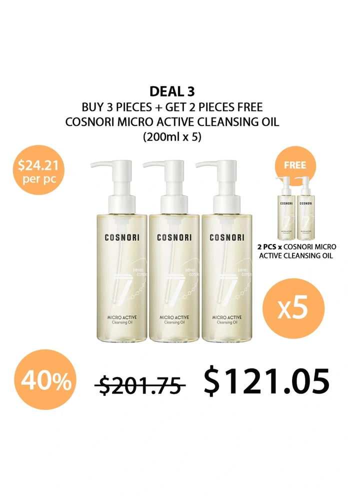 (BUY 3+2 FREE) COSNORI MICRO ACTIVE CLEANSING OIL