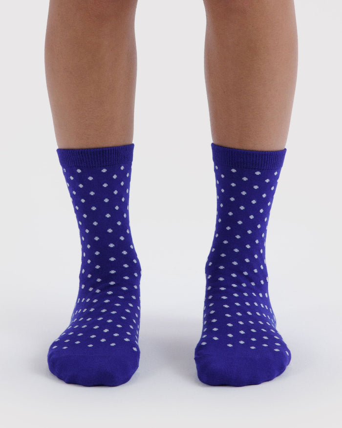 Micro Blue and White Polka Dot