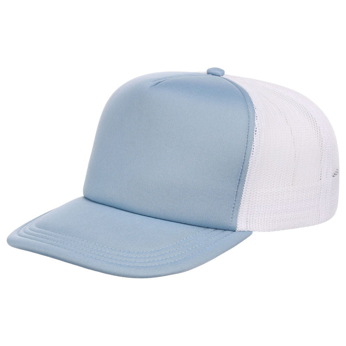 Crowns By Lids Screen Foam Trucker Cap - Light Blue/White