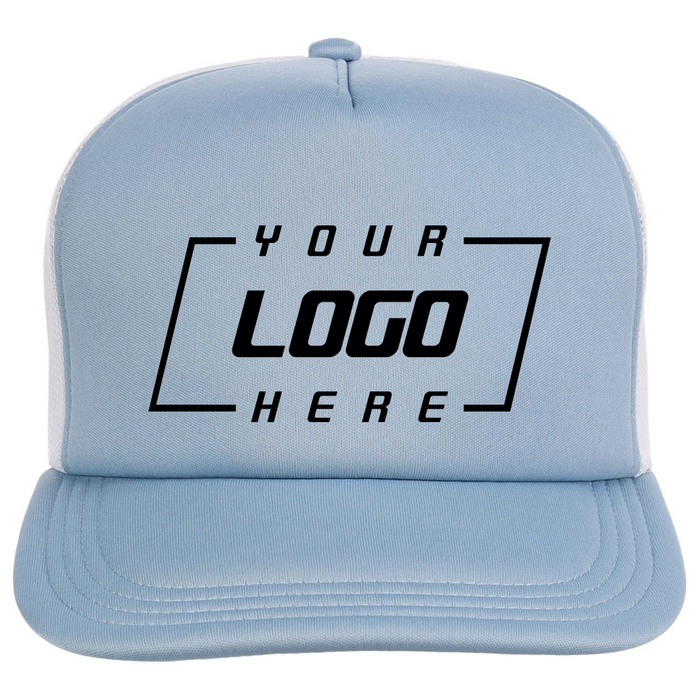 Crowns By Lids Screen Foam Trucker Cap - Light Blue/White