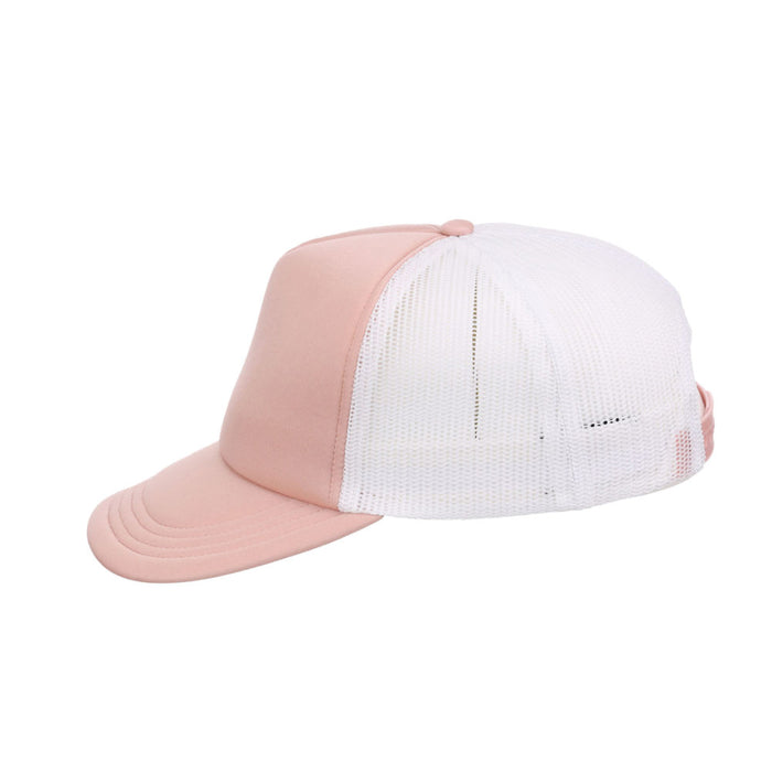 Crowns By Lids Screen Foam Trucker Cap - Rose/White
