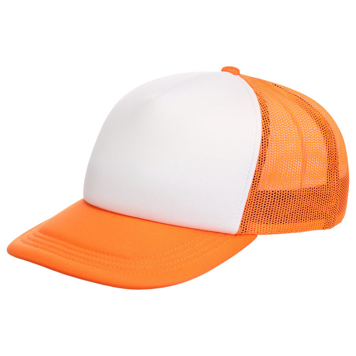 Crowns By Lids Screen Foam Trucker Cap - White/Neon Orange