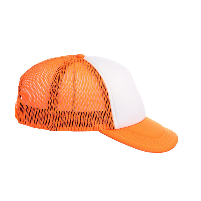 Crowns By Lids Screen Foam Trucker Cap - White/Neon Orange