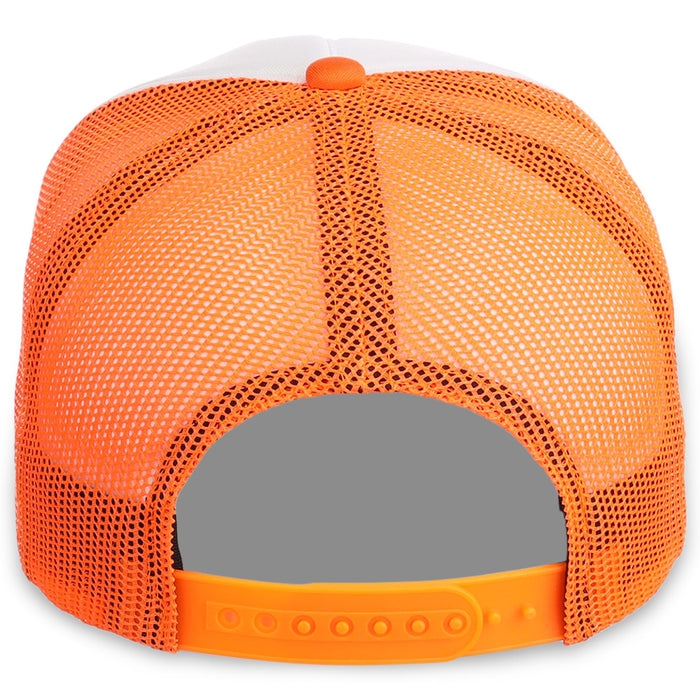 Crowns By Lids Screen Foam Trucker Cap - White/Neon Orange