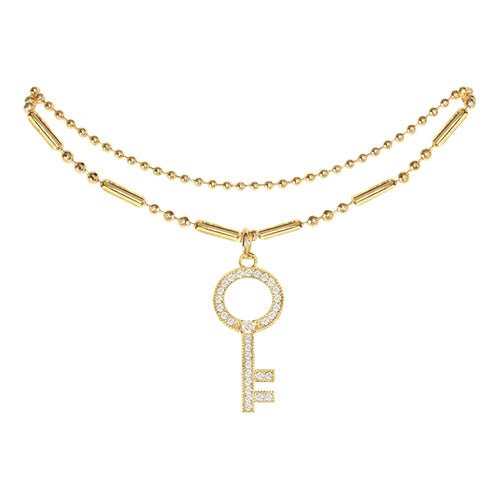 Cubic Zirconia Key Pendant Bracelet - ikatehouse