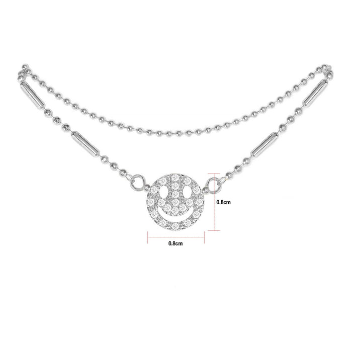 Cubic Zirconia Smile Anklet - ikatehouse