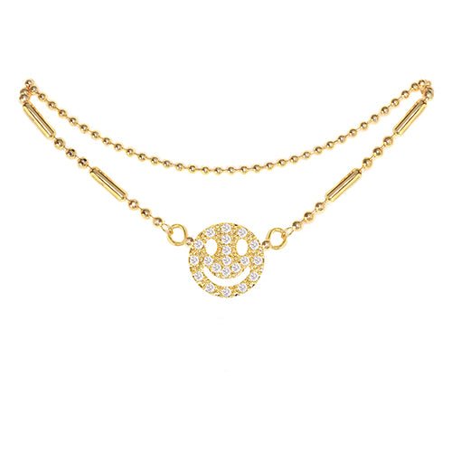 Cubic Zirconia Smile Anklet - ikatehouse