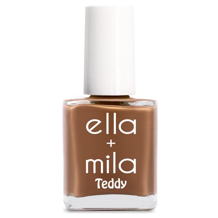Cuddle Up true cocoa brown nail polish bottle – ella+mila Teddy