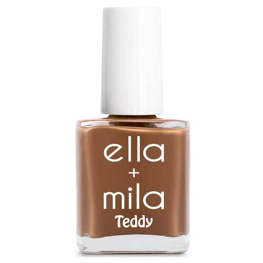 Cuddle Up true cocoa brown nail polish bottle – ella+mila Teddy