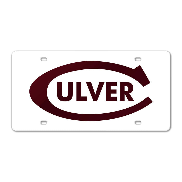 Culver "C" Acrylic License Plate - White & Maroon