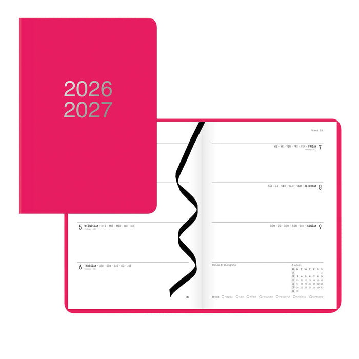 Dazzle Academic Weekly Planner, A5, 2026 - 2027 - Multilingual Dazzle Pink
 27-030358#color_dazzle-pink