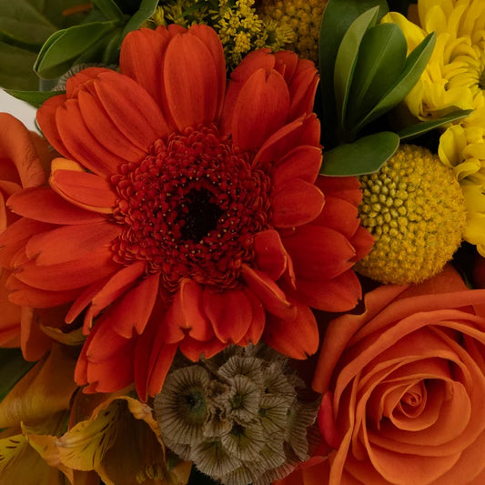 Deep Orange Flower Centerpieces Close Up - Image
