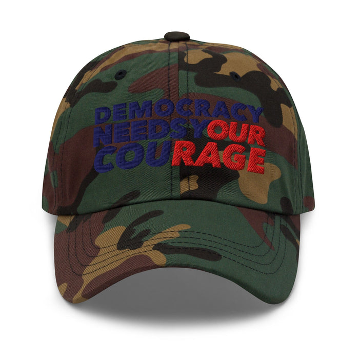 Democracy Needs Your Courage Dad Hat - Indivisible