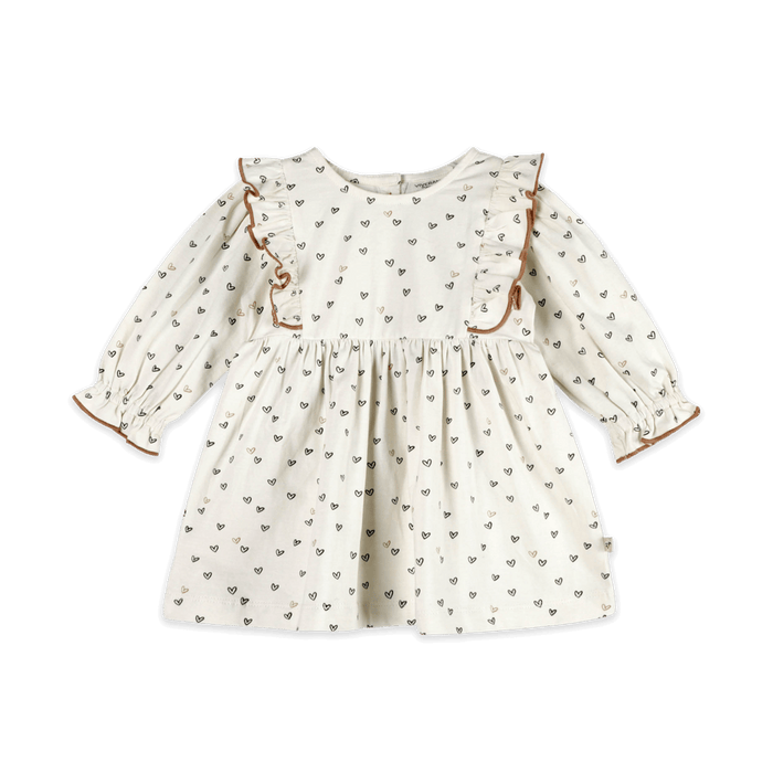 Ditsy Hearts Baby Dress & Bloomer (Organic Jersey) - Front