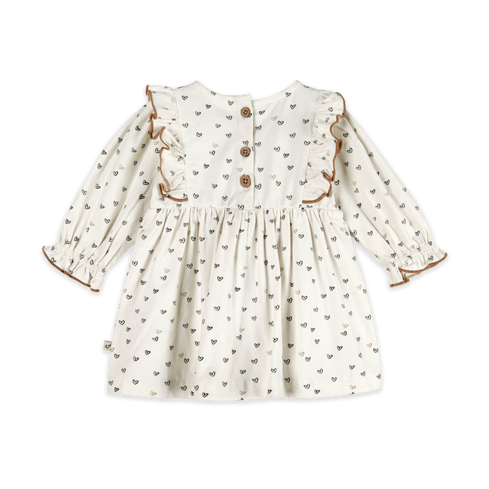 Ditsy Hearts Baby Dress & Bloomer (Organic Jersey) - Back