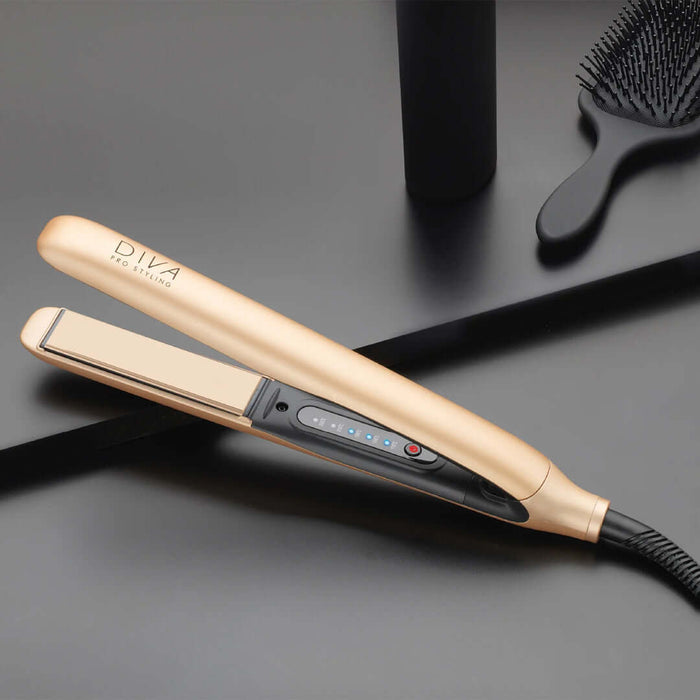 DIVA Pro Styling Precious Metals Professional - plaukų tiesintuvas, auksinė spalva