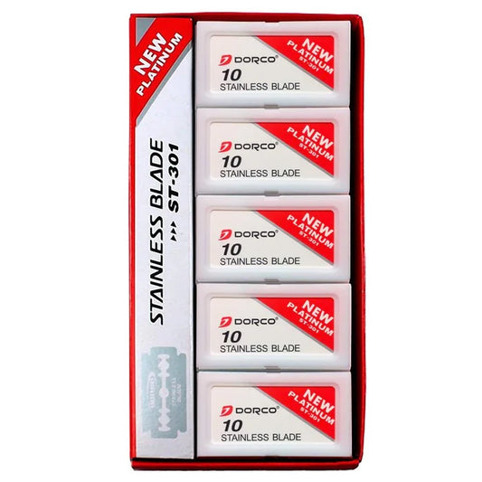 Dorco Platinum Stainless Double Edge Razor Blades - 100 Blades