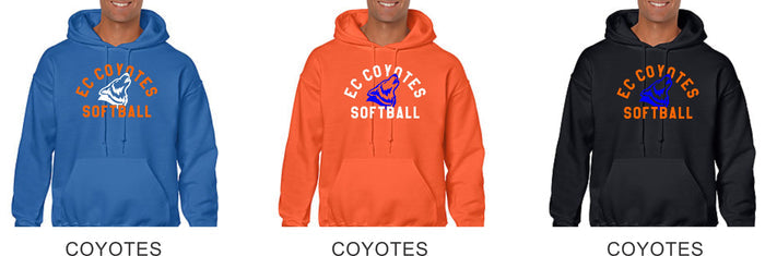 EC Coyotes Basic Hoodie-4 designs  Matte or Glitter