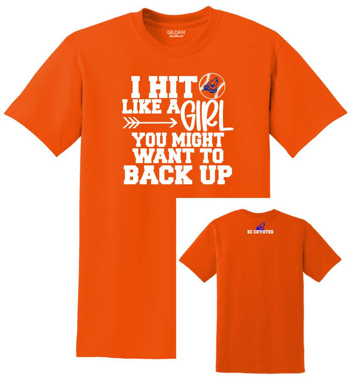 EC Coyotes Hit Like a Girl Tee- Matte or Glitter