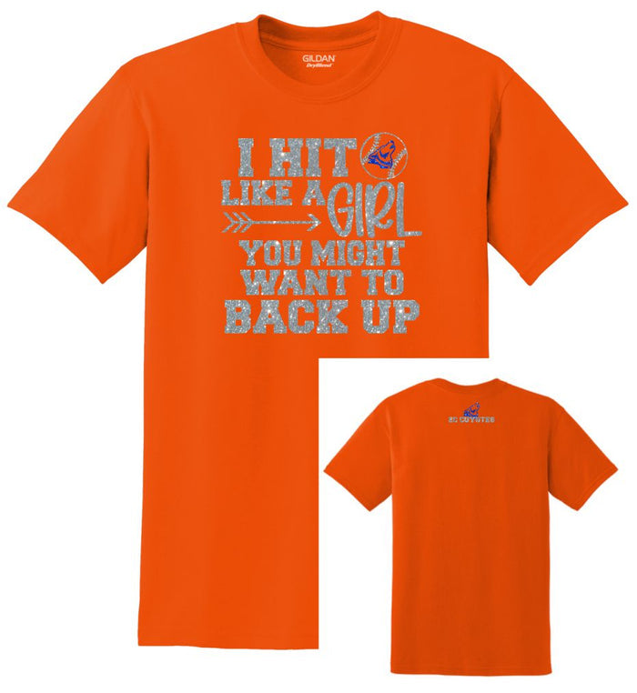 EC Coyotes Hit Like a Girl Tee- Matte or Glitter
