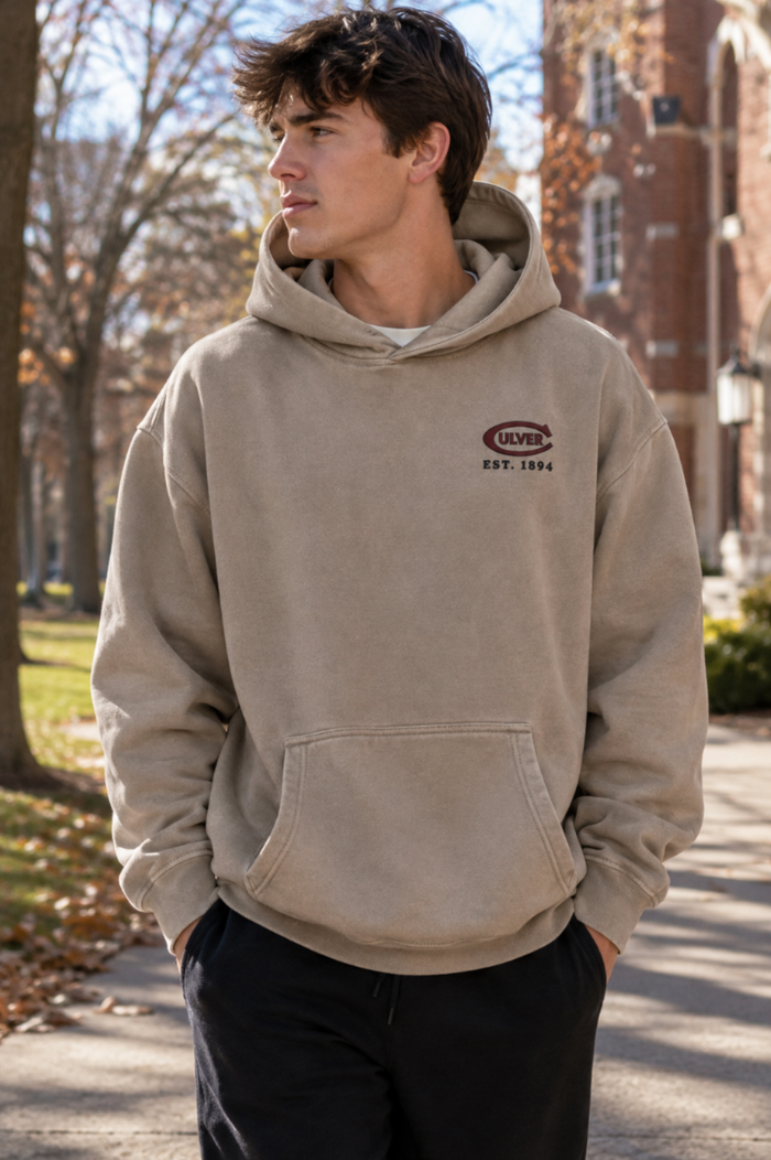 Ember Pigment Dyed Oversized Hoodie- Beige
