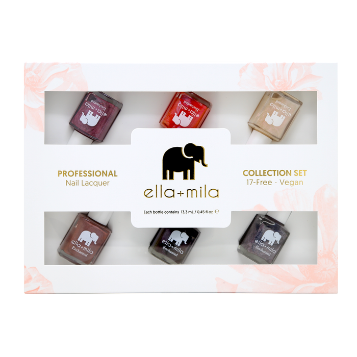 Enchanted Collection Set B 6-pack nail polish gift box, front view