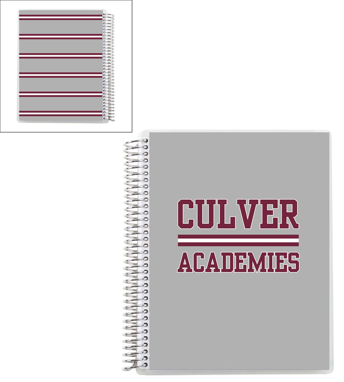 Erin Condren Coiled Notebook Collegiate - 7" x 9" - Grey/Maroon