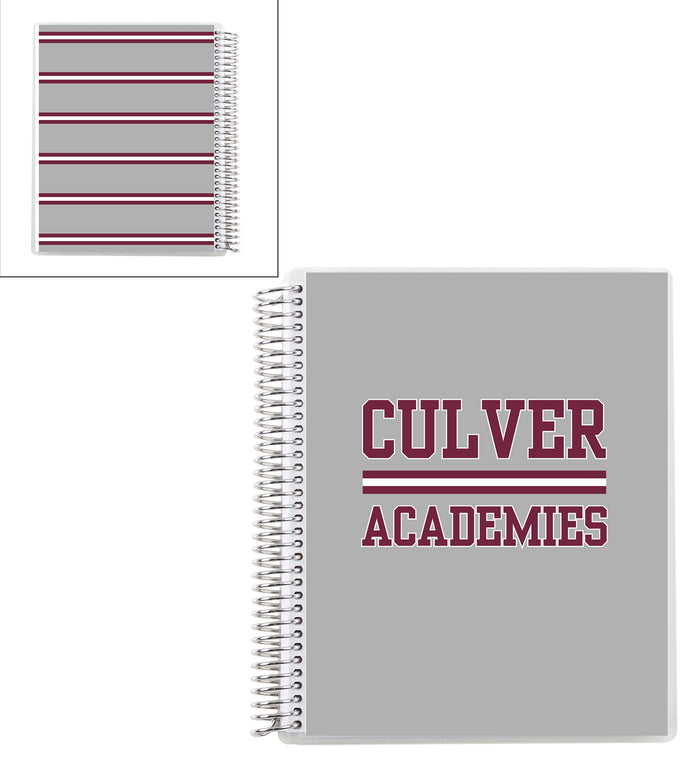 Erin Condren Coiled Notebook Collegiate - 8.5" x 11" - Grey/Maroon