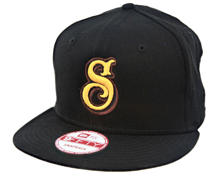 New Era Black Snap-Back with Esse Logo - Angled