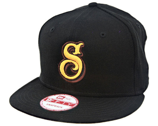 New Era Black Snap-Back with Esse Logo - Angled