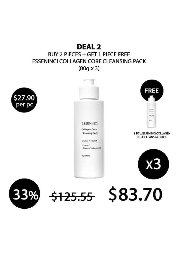 (BUY 2+1 FREE) ESSENINCI COLLAGEN CORE CLEANSING PACK